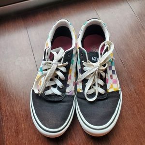Vans Missy Old Skool Colorful Rainbow Checkered Skate Bmx Shoes Youth Girls Sz 3